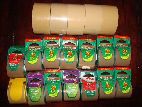 673+ Yards 2&#034; TAN DUCK PACKAGING TAPE 19 Rolls - MOVING PACKAGING BUSINESS TAPE