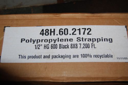 1/2&#034; 7200 ft 600 lbs 8x8 core hg polypropylene strapping coil black binding for sale