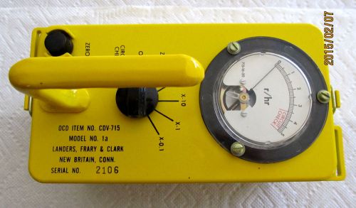 Vintage Civil Defense  Radiological Survey Meter  Landers  CDV -175  Model 1a