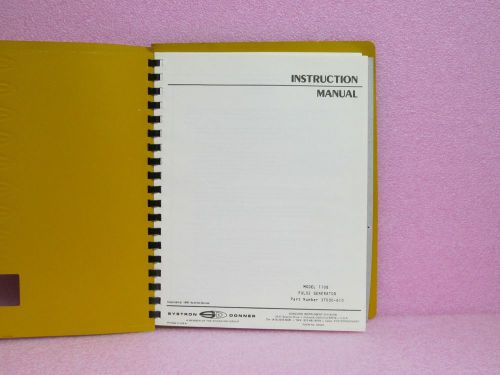 Systron-Donner Manual 110B Pulse Generator Instruction Manual w/Schem. (1981)