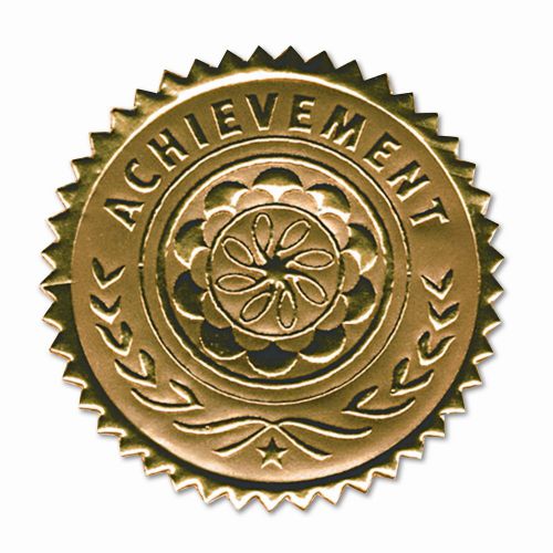 Southworth Company Certificate Seals &#034;Achievement&#034; Embossed Foil, 12/Pack