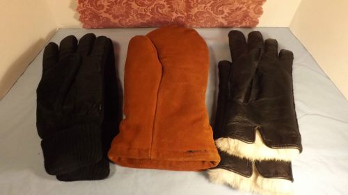 3 Pair of Mens size Large Leather Work and Winter Gloves