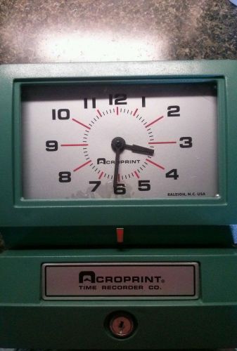 ACROPRINT Time Recorder Co. Working Time Clock Model 150NR4  Missing Key