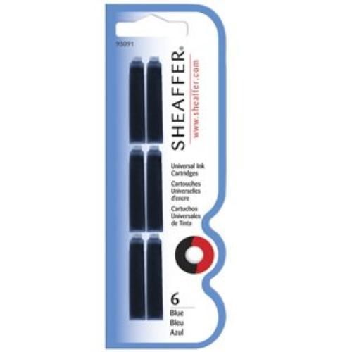 Sheaffer Universal Ink Cartridges - Blue - 6 / Pack (shf-93091) (shf93091)