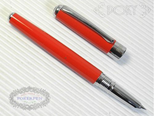POKY F 400 Fountain Pen RED free 5 POKY colour cartridges RED ink