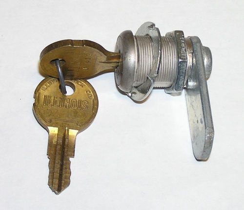Vintage illinois cylinder cam lock double sided key - 1960&#039;s for sale