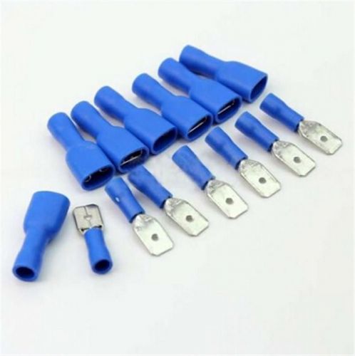 100 Pcs Electrical &amp; Wiring Connector Insulated Crimp Terminal Spade Female Male