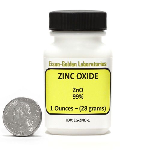 Zinc Oxide [ZnO] 99+% ACS Grade Powder 1 Oz in a Mini Space-Saver Bottle USA