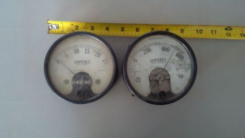 Lot of 2 vintage westinghouse amperes gauges for sale