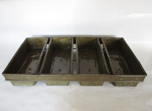 Commercial baking pans 4 loaf bread ekco-engineered strap section heavy duty vtg for sale