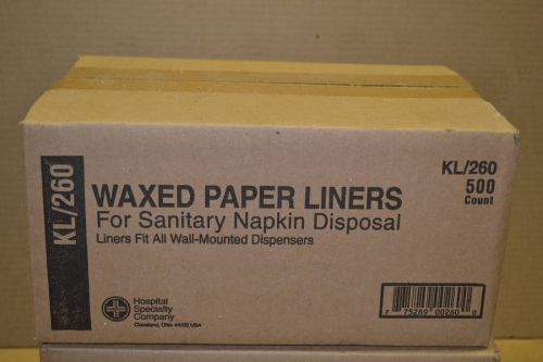 HOSPECO KL Hospital Specialty Co. Waxed Kraft Liners KL/260 Sanitary Napkin