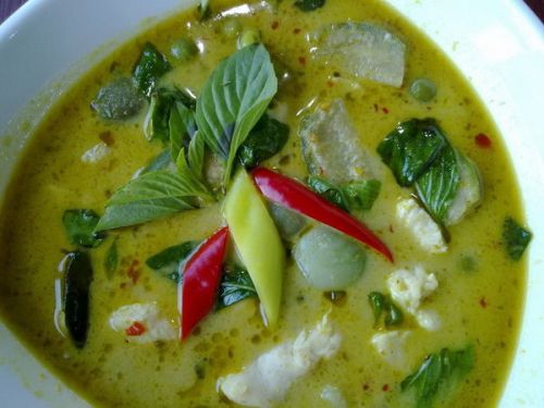 Green Curry With Chicken Food Thai Recipe Dinner Party Flavor Popular Cooking