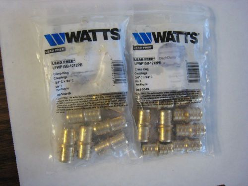 Watts Brass Pex 3/4&#034; Crimp x 3/4&#034; Crimp Coupling Fitting LFWP15B-1212 (Qty - 20)