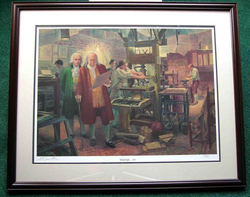 Letterpress Lithgraph Benjaman Franklin&#039;s Print Shop