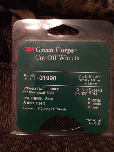 3M Green Corps 01990 Cut-Off Wheels - Package Of 5 BRAND NEW