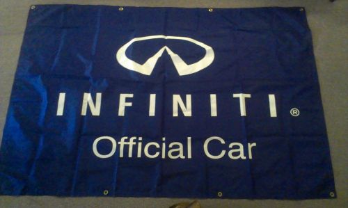 infinity cars cloth advertising banner blue with brass rings 47 x 70