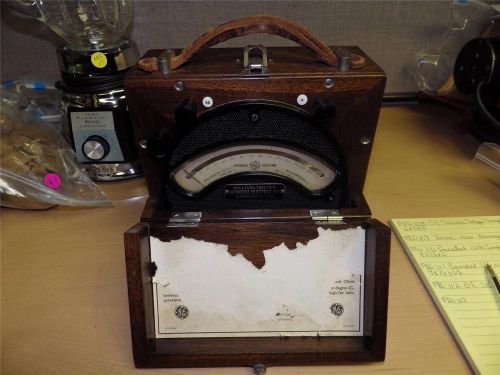 Vintage GE Millivoltmeter 3100 In Wood Case PBA113