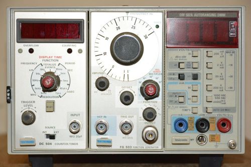 Tektronix TM503 with DC504 counter, FG503 Func. Gen. &amp; DM502A autoranging DMM