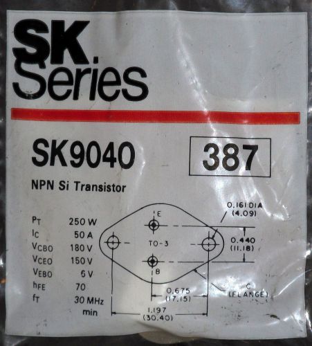 SK9040 NTE387 equiv QTY 1