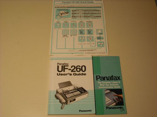 PANASONIC PANAFAX UF-260 Users Guide Manual and Plasticized Quick Guide