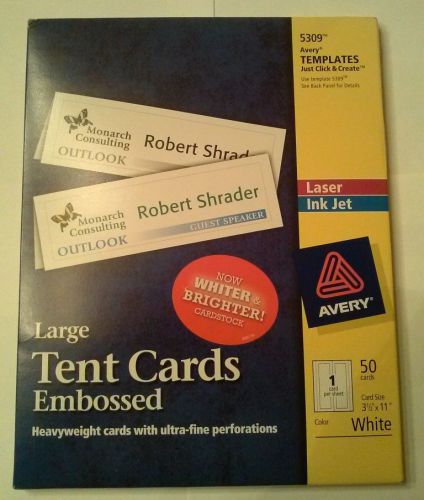New:  Avery 5309 Large, Embossed Tent Cards (50)