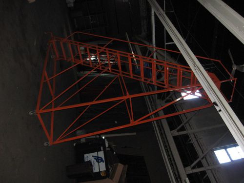 Louisville 15-step steel rolling warehouse ladder for sale