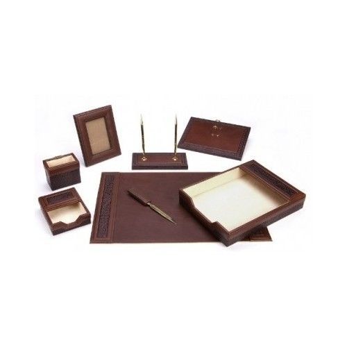 Leather Pen Holder Business Desk Set Office Decor Paper Tray Picture Organizer