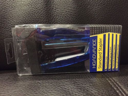 Brand New HQ Advance Standard Stapler (26/6) with 500 Staples and Soft Grip Blue