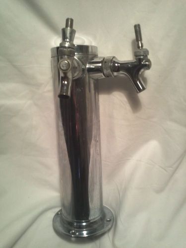 2 Tap Double Faucet Chrome Draft Beer Tower Keg Dual