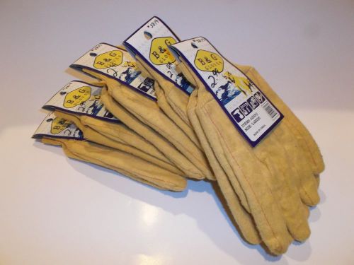 5 Pair Large Yellow Thermal Constuction &amp; Work carded Gloves, 100% Cotton