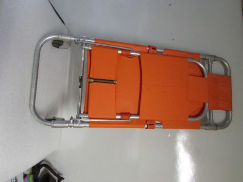 Emergency stretcher with wheels-aluminum frame ferno-heavy duty vinyl orange for sale