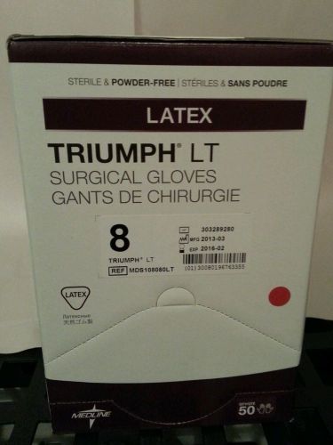 Medline Triumph LT Surgical Gloves - Size 8 box of 50 -MDS108080LT