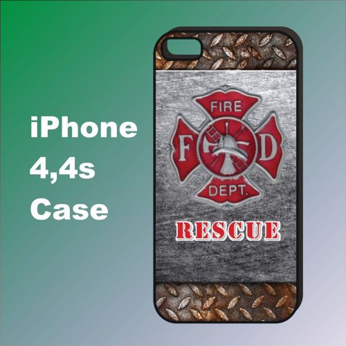 Firefighter Rescue Fire Department New Black Cover iPhone 4 4s Case