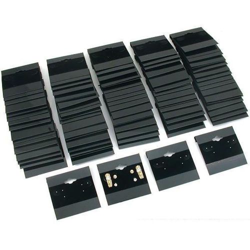 100Pc Black Plain Hanging 2&#034; x 2&#034; Earring Cards With Lip Jewelry Display Hang