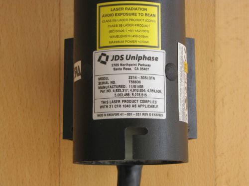 JDS Uniphase JDSU 2214-30SLQTA Argon Laser Head single line at 488 nm