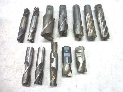 LOT of (12) LARGE END MILLS, 1&#034; to 2&#034; Diameters, QUINCO, BRUBAKER &amp; OTHERS