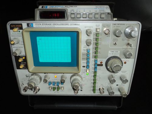 STORAGE OSCILLOSCOPE HP1727A -275MHz With TIME INTERVAL MULTIMETER &amp;10017A PROBE
