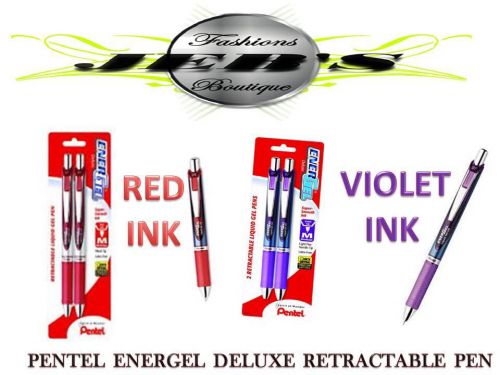 EnerGel Deluxe RTX Retractable Fine Point Liquid Gel Pen, Violet ink 2pk