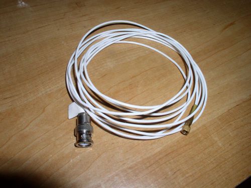 PCB coaxial cable, white FEP jacket, 10-ft, 10-32 plug to BNC