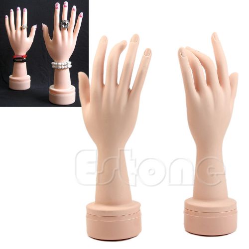 Movable Nail Art Fake Hand For Training and Display Stand Practice Ring Watch