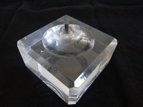 1 Clear Dimple Block Acrylic Display - 4&#034; by 4&#034; by 2&#034; Tall