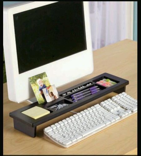 Desktop organizer black wooden office or home new in box