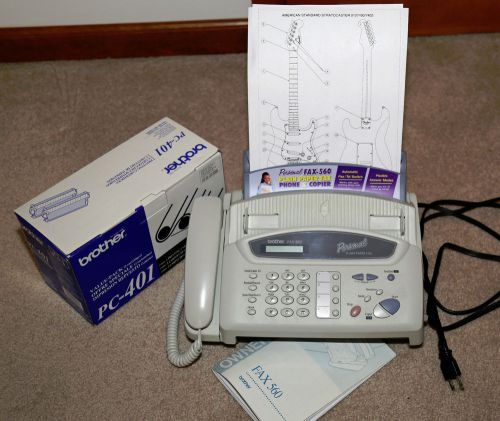 Brother Plain Paper Fax Phone Copier FAX 560 and Spare Cartridge PC-401