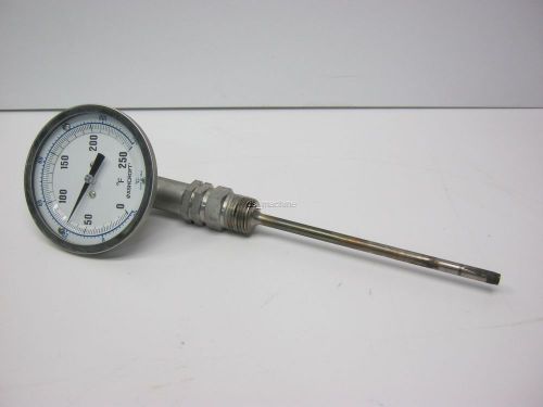 Ashcroft Bi-Metal Thermometer 0-250F, 3&#034; Face, 5&#034; Probe, 1/2&#034; NPT