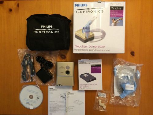 Philips Respironics Portable Nebulizer Compressor Mini Elite Brand NEW + BATTERY