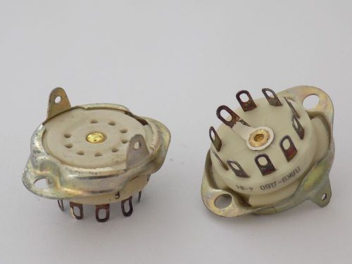 1x Genuine Soviet PLK9-D 9-Pin Ceramic Vacuum Tube Sockets - Short Pins - ПЛК9-Д