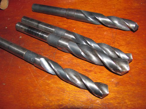 LOT OF 4 REDUCED SHANK / DEMMING DRILLS  , 9/16 , 21/32 , 33/64 &amp; 39/64