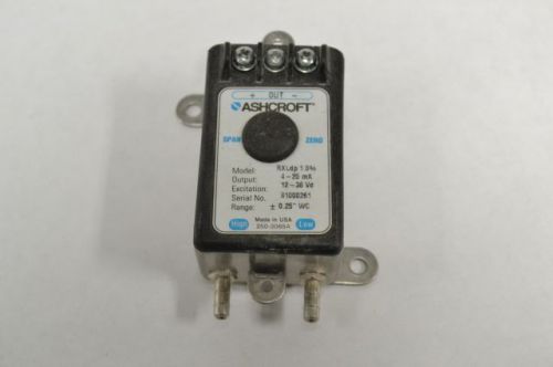 ASHCROFT RXLDP 1.0% 4-20MA DIFFERENTIAL PRESSURE 0.25IN-H2O TRANSMITTER B224341