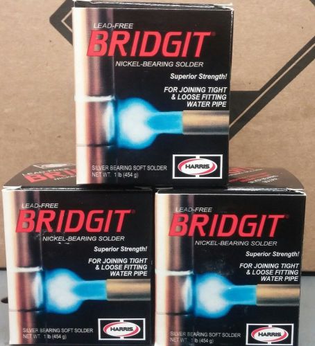 Harris-bridgit  silver &amp; nickel bearing lead free solder 1lb spool new for sale