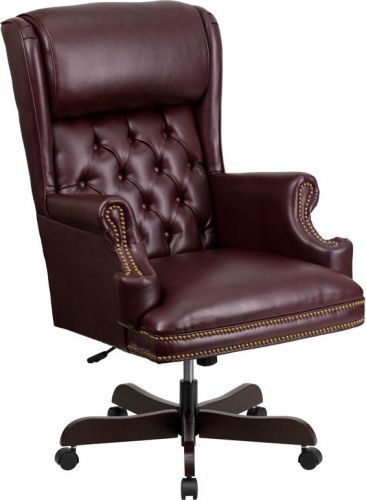 High Back Traditional Burgundy Leather Executive Office Chair (MF-CI-J600-BY-GG)